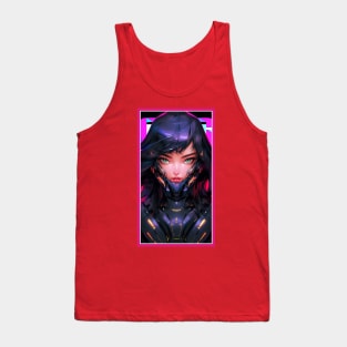 Anime Race Girl | Special Anime Artwork | Pink Red Black Blue Chibi Manga Anime Art Tank Top